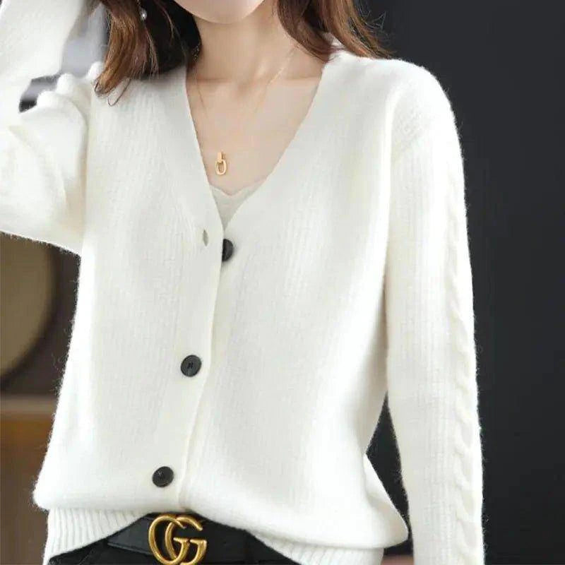 V-Neck Button-Up Cardigan – Chic Comfort for Autumn and Winter - Home Kartz
