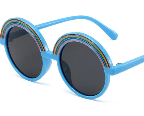 ✨ Rainbow Fun Meets Ultimate Eye Safety: Introducing the Retro Rainbow Cartoon Sunglasses for Kids! ✨ - Home Kartz