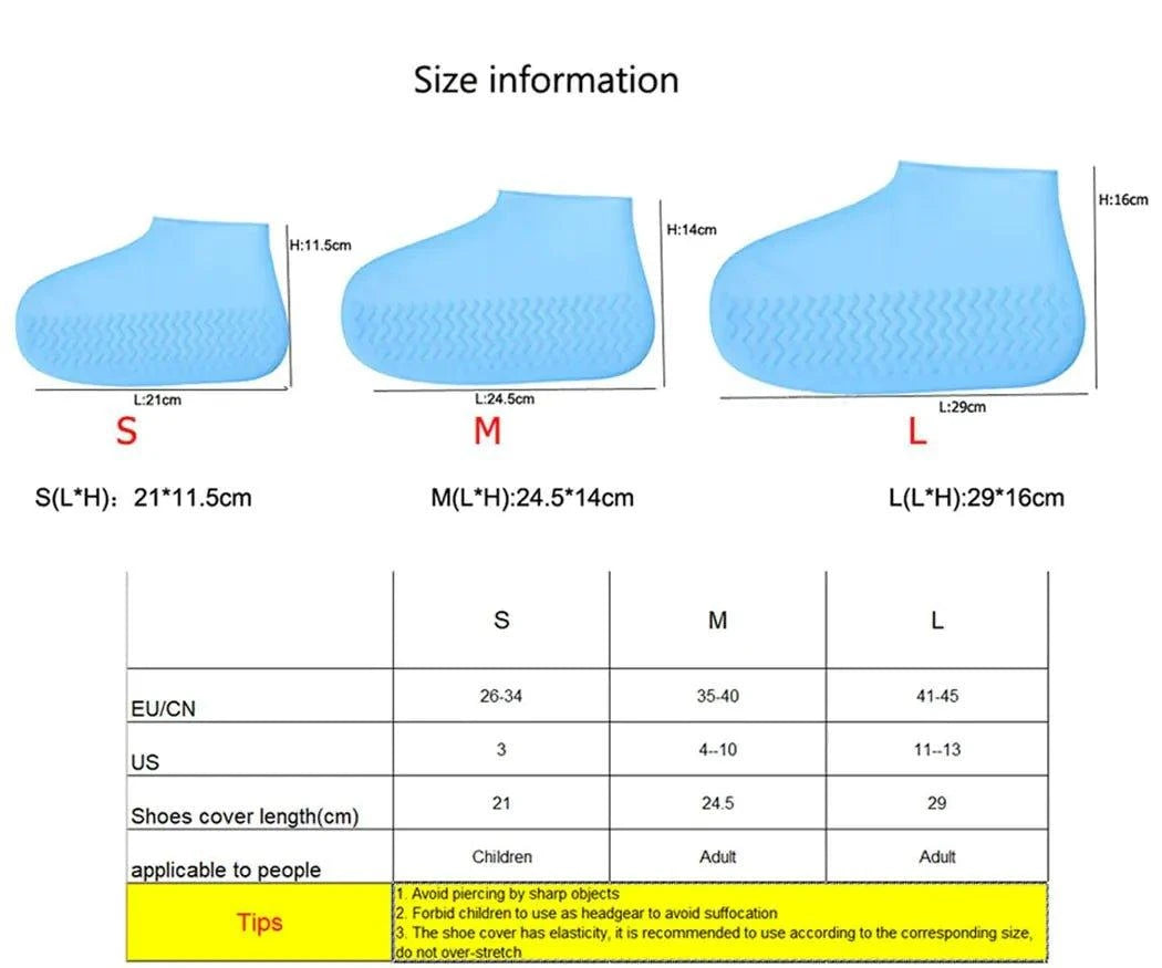 Reusable Latex Waterproof Rain Shoes Covers - Stay Dry in Rainy Weather - Home Kartz