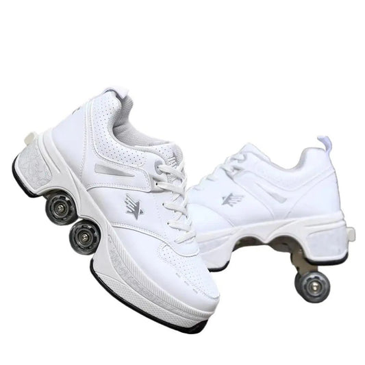 🛼 Leather Kids Four Wheels Roller Skate Shoes | Stylish, Durable, and Fun 🌟 - Home Kartz