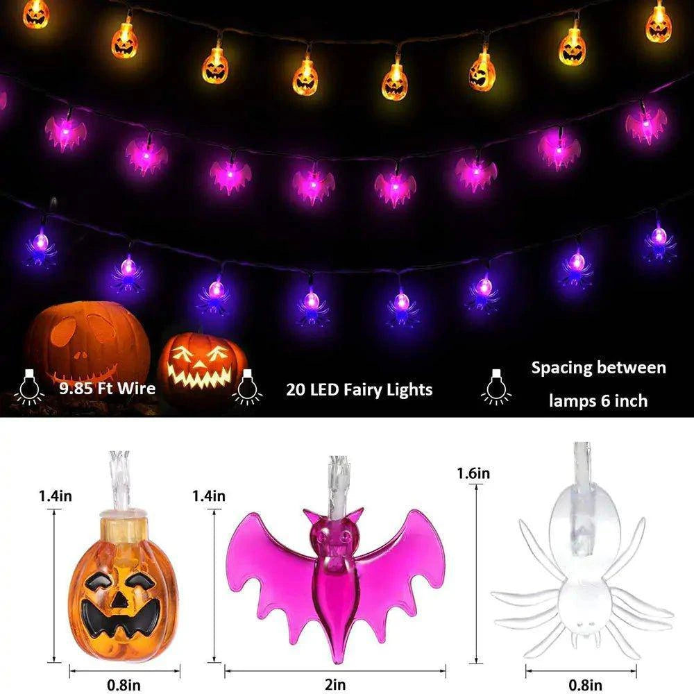 Spooky LED Halloween Light String – Battery-Powered, Weatherproof, 10,000-Hour Lifespan - Home Kartz