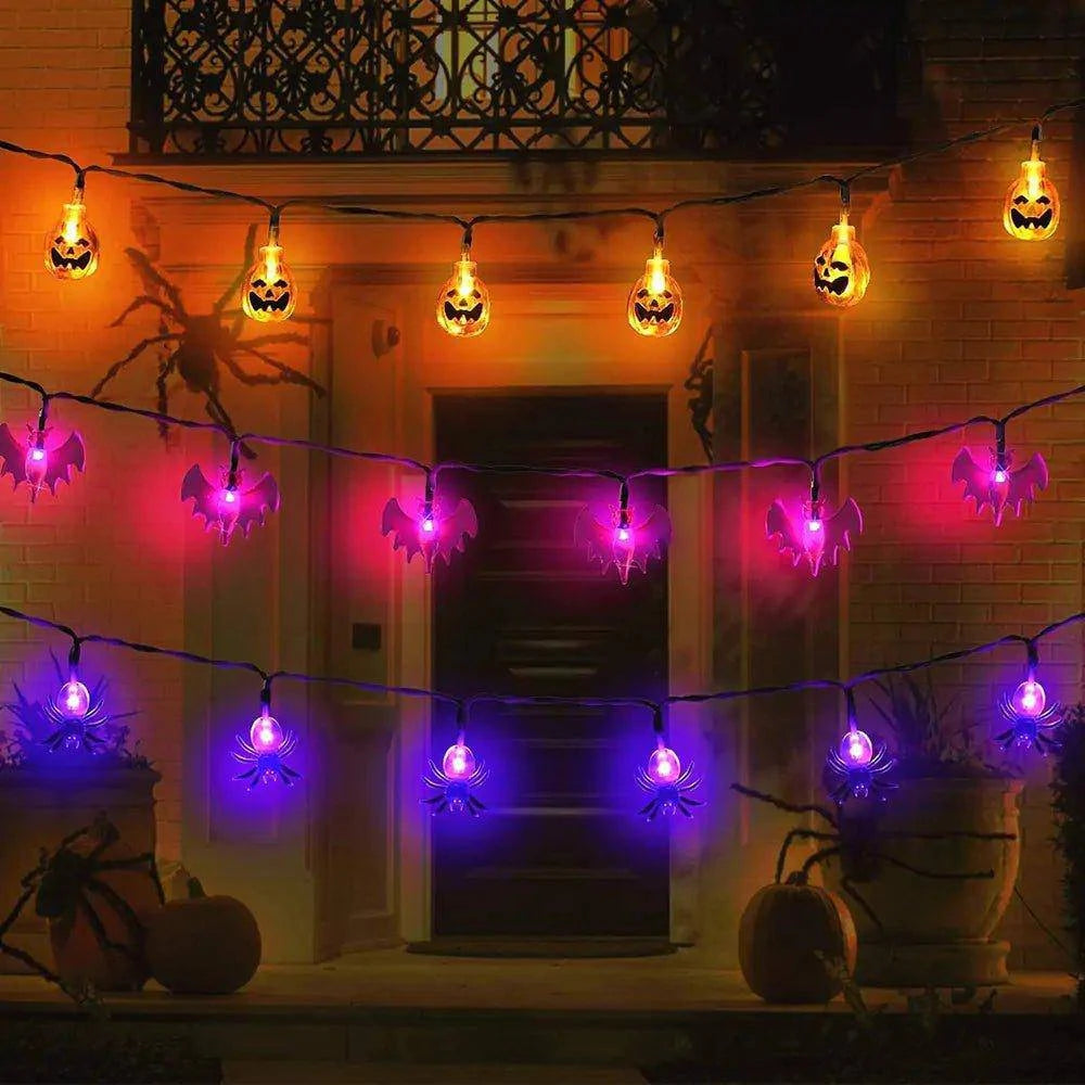 Spooky LED Halloween Light String – Battery-Powered, Weatherproof, 10,000-Hour Lifespan - Home Kartz