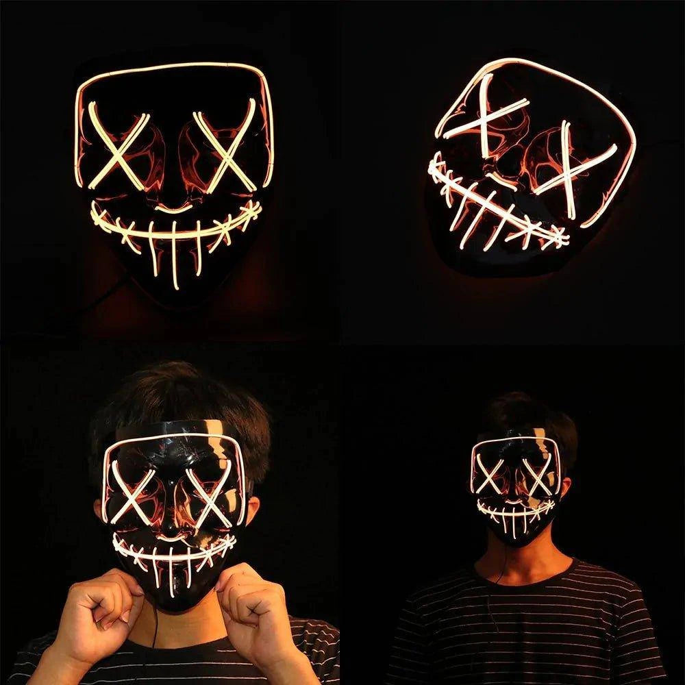 LED Halloween Party Masque – Light Up Your Halloween with a Glowing Costume! - Home Kartz