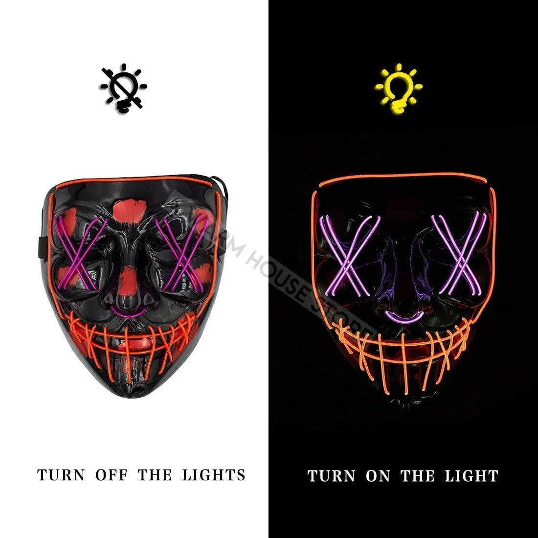 🎃 Light Up the Night with Our Electrifying Halloween LED Mask! 🌟 - Home Kartz