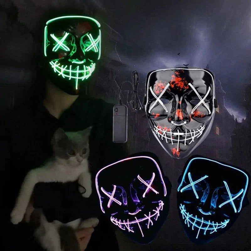 🎃 Light Up the Night with Our Electrifying Halloween LED Mask! 🌟 - Home Kartz
