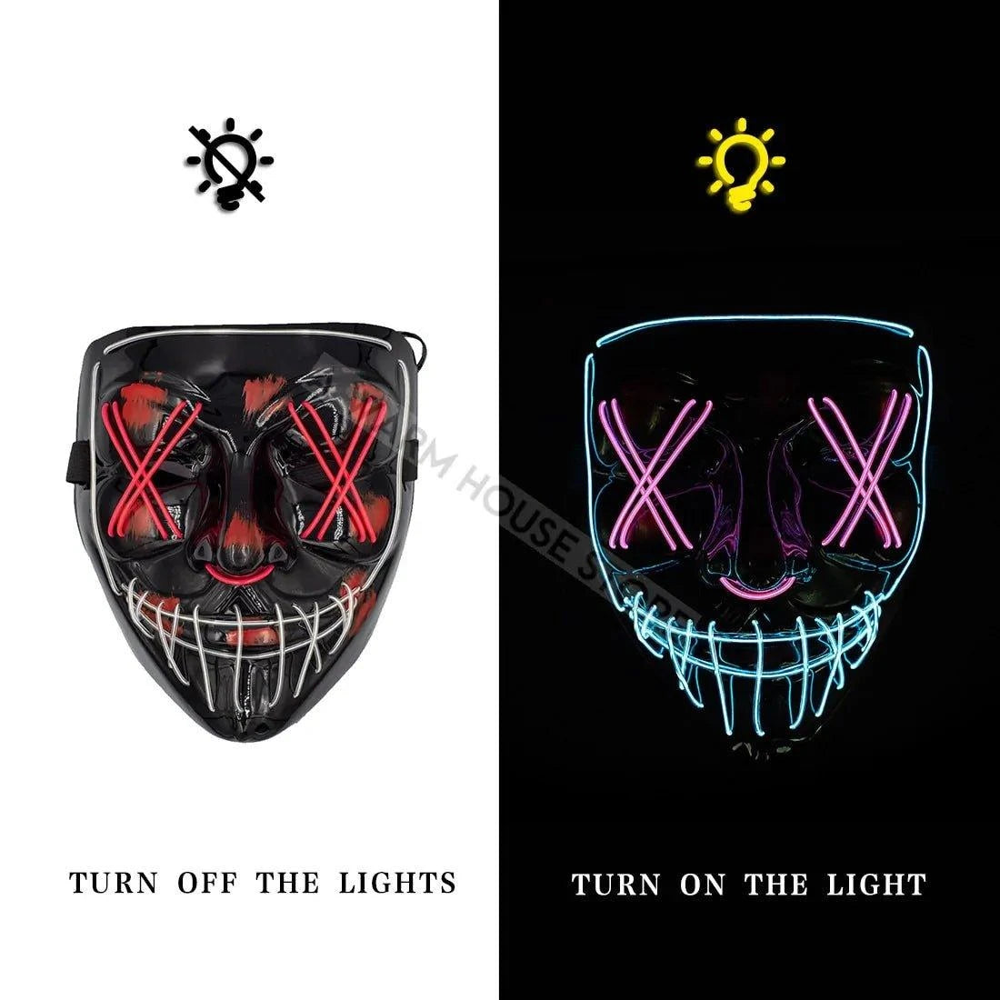 🎃 Light Up the Night with Our Electrifying Halloween LED Mask! 🌟 - Home Kartz