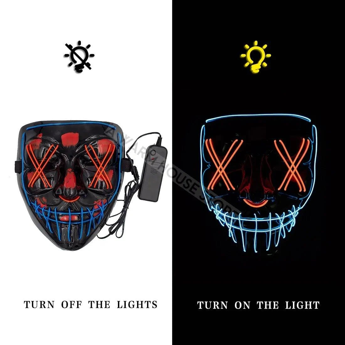 🎃 Light Up the Night with Our Electrifying Halloween LED Mask! 🌟 - Home Kartz
