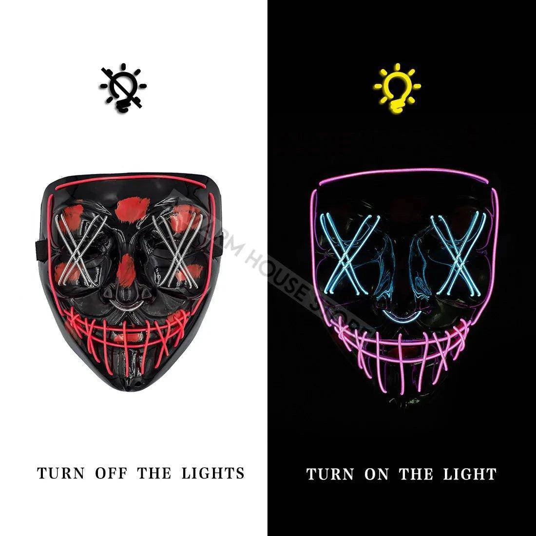 🎃 Light Up the Night with Our Electrifying Halloween LED Mask! 🌟 - Home Kartz