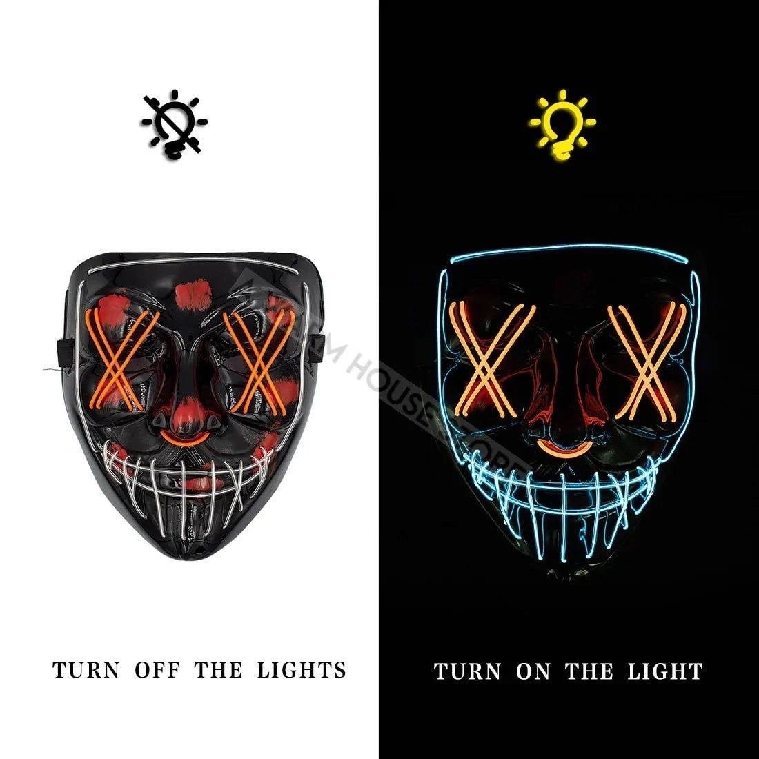 🎃 Light Up the Night with Our Electrifying Halloween LED Mask! 🌟 - Home Kartz