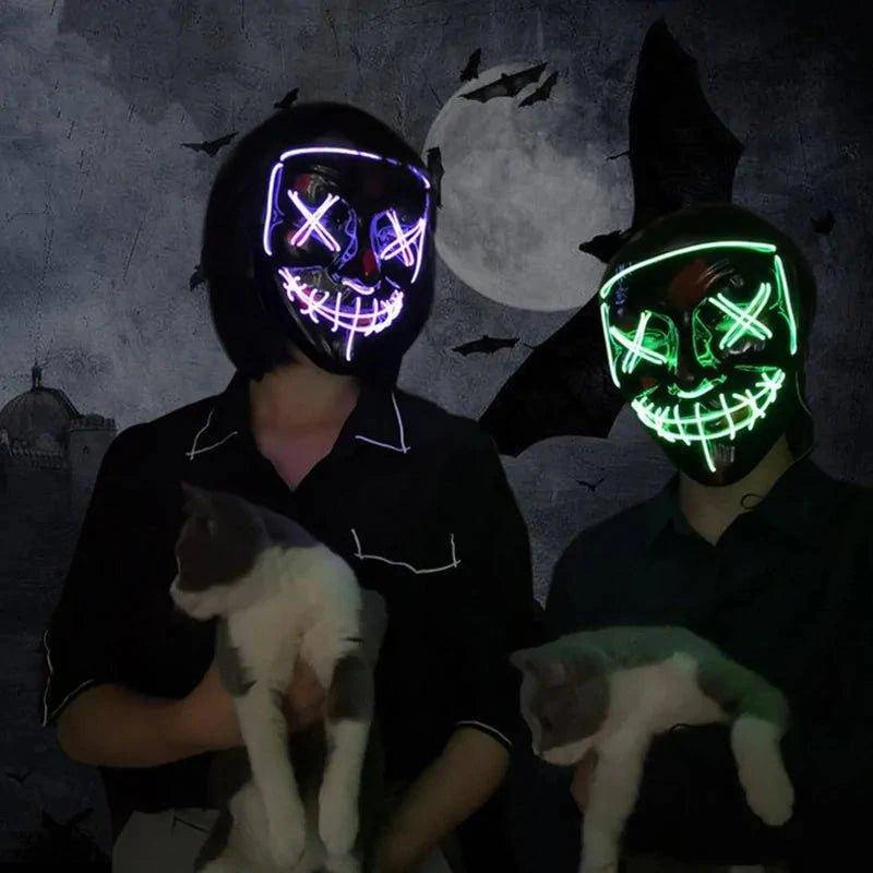 🎃 Light Up the Night with Our Electrifying Halloween LED Mask! 🌟 - Home Kartz