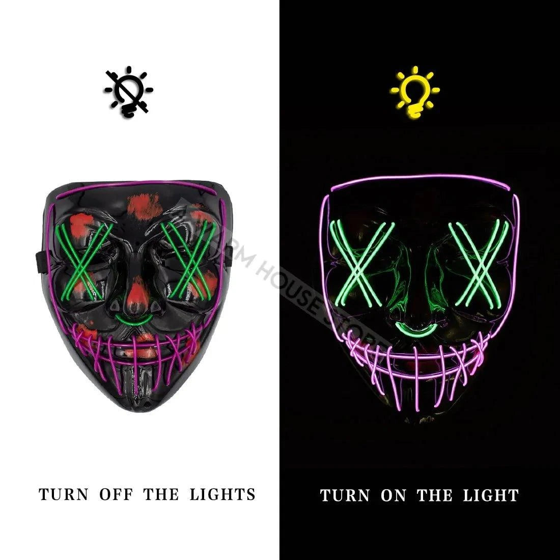🎃 Light Up the Night with Our Electrifying Halloween LED Mask! 🌟 - Home Kartz