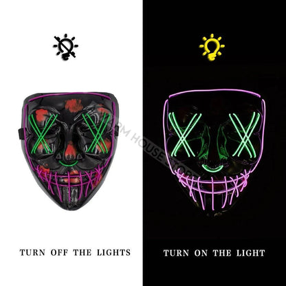 🎃 Light Up the Night with Our Electrifying Halloween LED Mask! 🌟 - Home Kartz