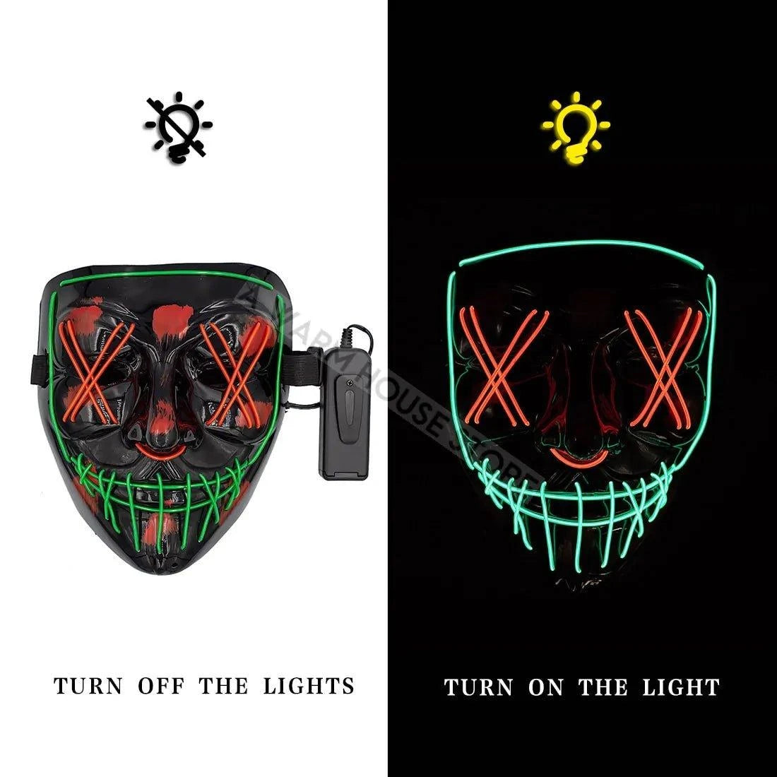 🎃 Light Up the Night with Our Electrifying Halloween LED Mask! 🌟 - Home Kartz