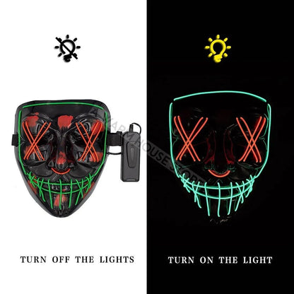 🎃 Light Up the Night with Our Electrifying Halloween LED Mask! 🌟 - Home Kartz