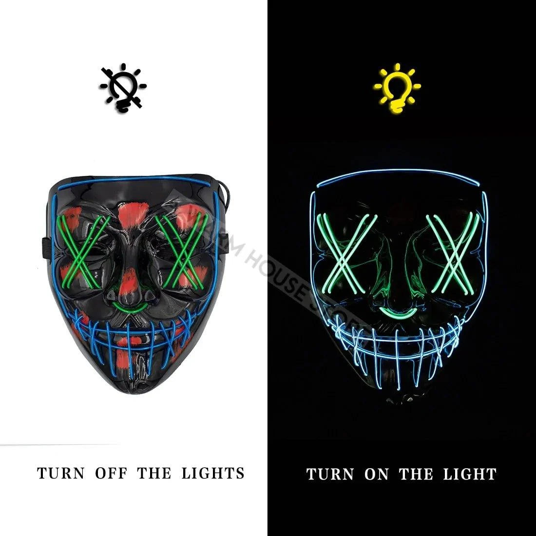 🎃 Light Up the Night with Our Electrifying Halloween LED Mask! 🌟 - Home Kartz