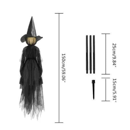 Lighted Halloween Witch Stake – Enchant Your Yard with a Mystical Glow - Home Kartz