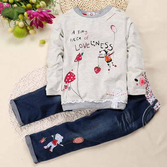 Stylish and Comfortable Long Sleeve Sweater & Jeans Cartoon Set | Perfect for Trendy Kids - Home Kartz