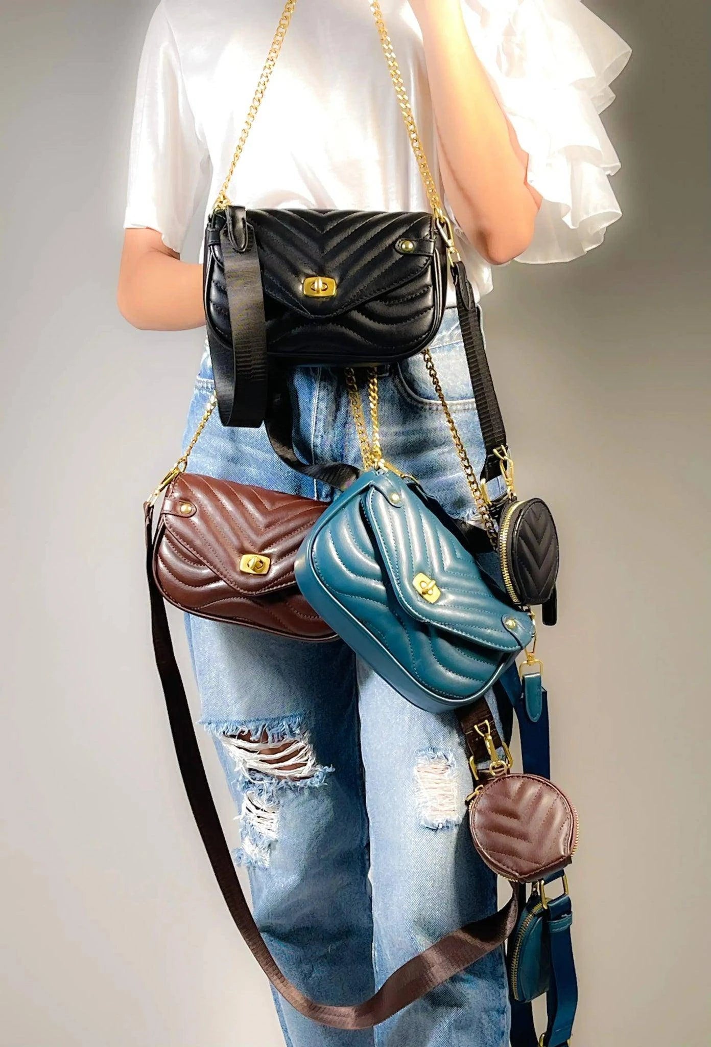 Trendy Quilted Crossbody Bag with Adjustable Straps – Versatile and Stylish - Home Kartz