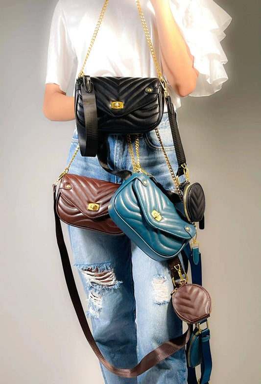 Trendy Quilted Crossbody Bag with Adjustable Straps – Versatile and Stylish - Home Kartz