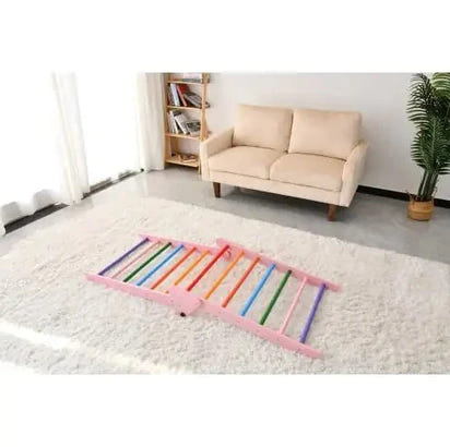 Pink Montessori Foldable Climbing Triangle Set (2-Piece) | Indoor Toddler Climbing Gym for Ages 1-3 Eco Kids Bay