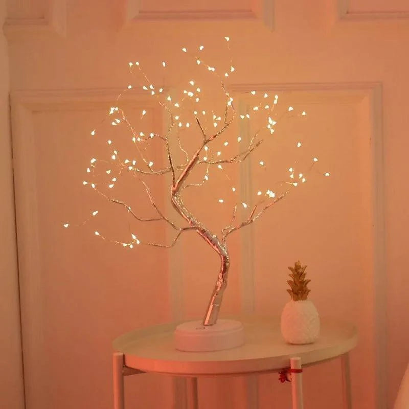 Enchanting 3D Copper Wire Fire Tree Pearl Night Light – Illuminate Your Space with Elegance 🌟 - Home Kartz