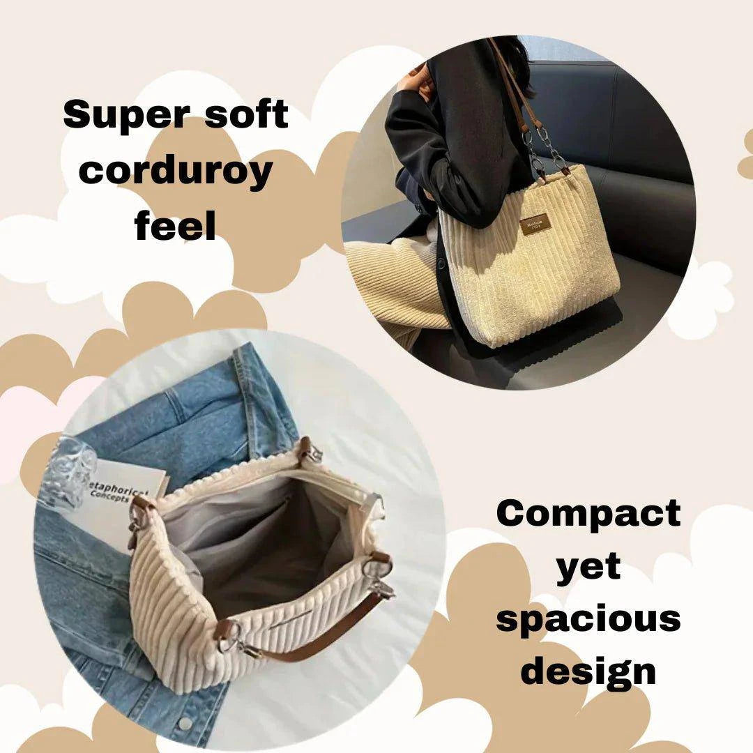 Stylish & Spacious Meiduola Corduroy Tote – The Perfect Everyday Bag - Home Kartz