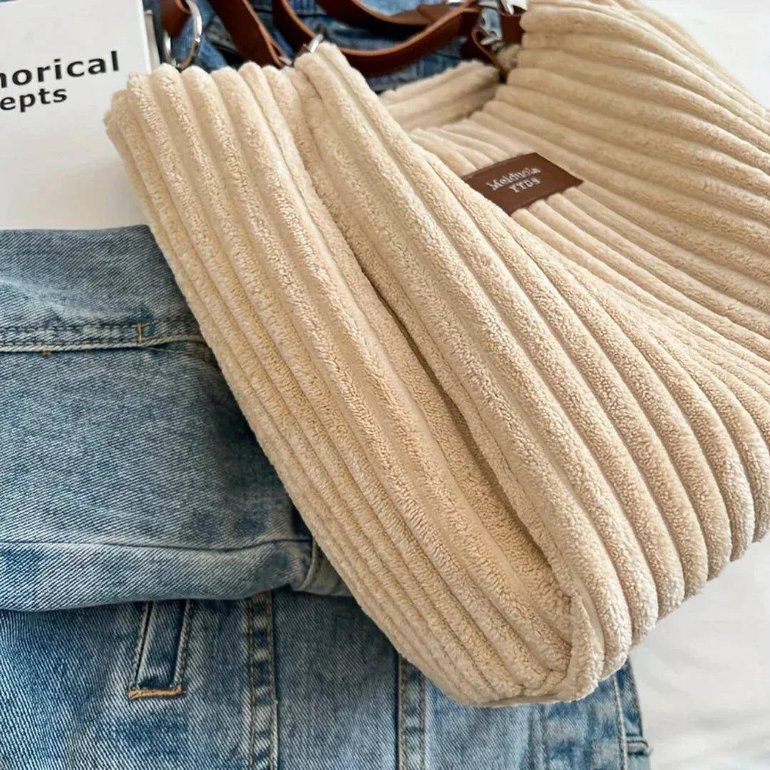 Stylish & Spacious Meiduola Corduroy Tote – The Perfect Everyday Bag - Home Kartz