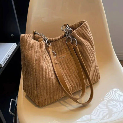 Stylish & Spacious Meiduola Corduroy Tote – The Perfect Everyday Bag - Home Kartz