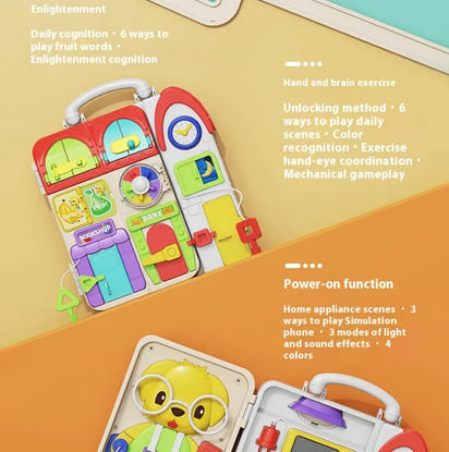 Montessori Busy Board for 1-2 Year Old Toddlers | Improve Fine Motor & Focus Skills