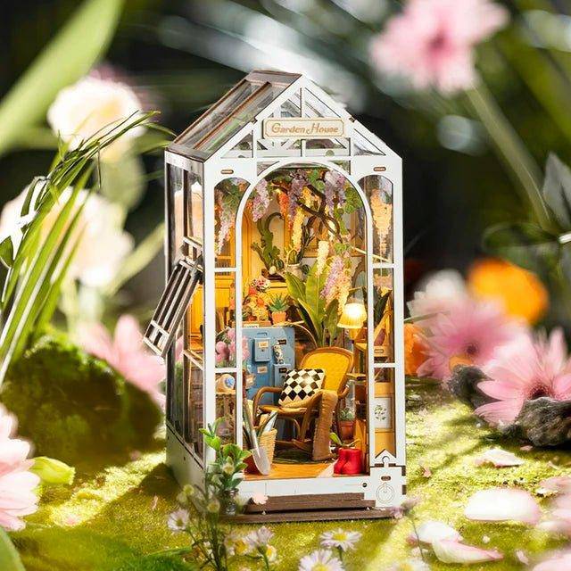 Mini Garden House Book Nook Kit – Create Your Own Miniature Fairy Garden Bookshelf Insert - Home Kartz