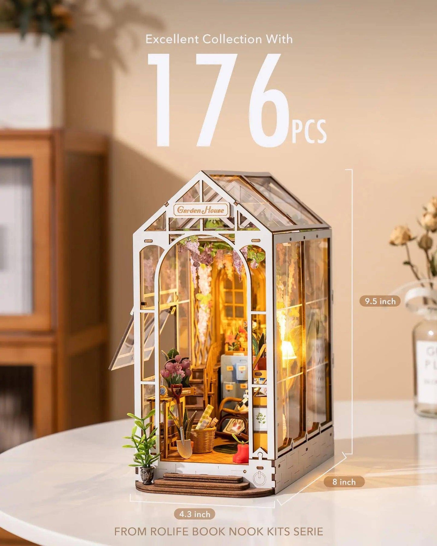 Mini Garden House Book Nook Kit – Create Your Own Miniature Fairy Garden Bookshelf Insert - Home Kartz