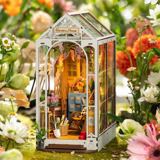 Mini Garden House Book Nook Kit – Create Your Own Miniature Fairy Garden Bookshelf Insert - Home Kartz