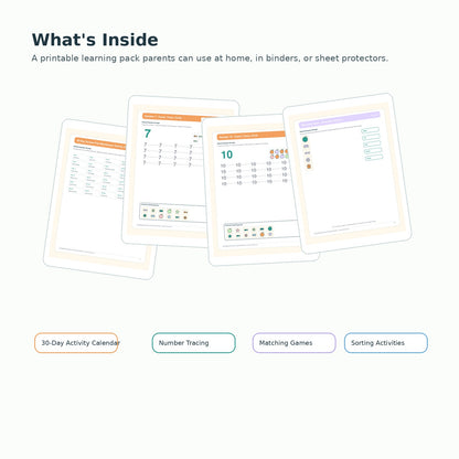 What's inside Montessori busy binder printable pages preview