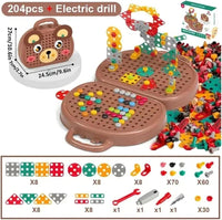 Montessori Mosaic Drill Set – Unleash Creativity and Learning Through Play 🎨🔧 - Home Kartz