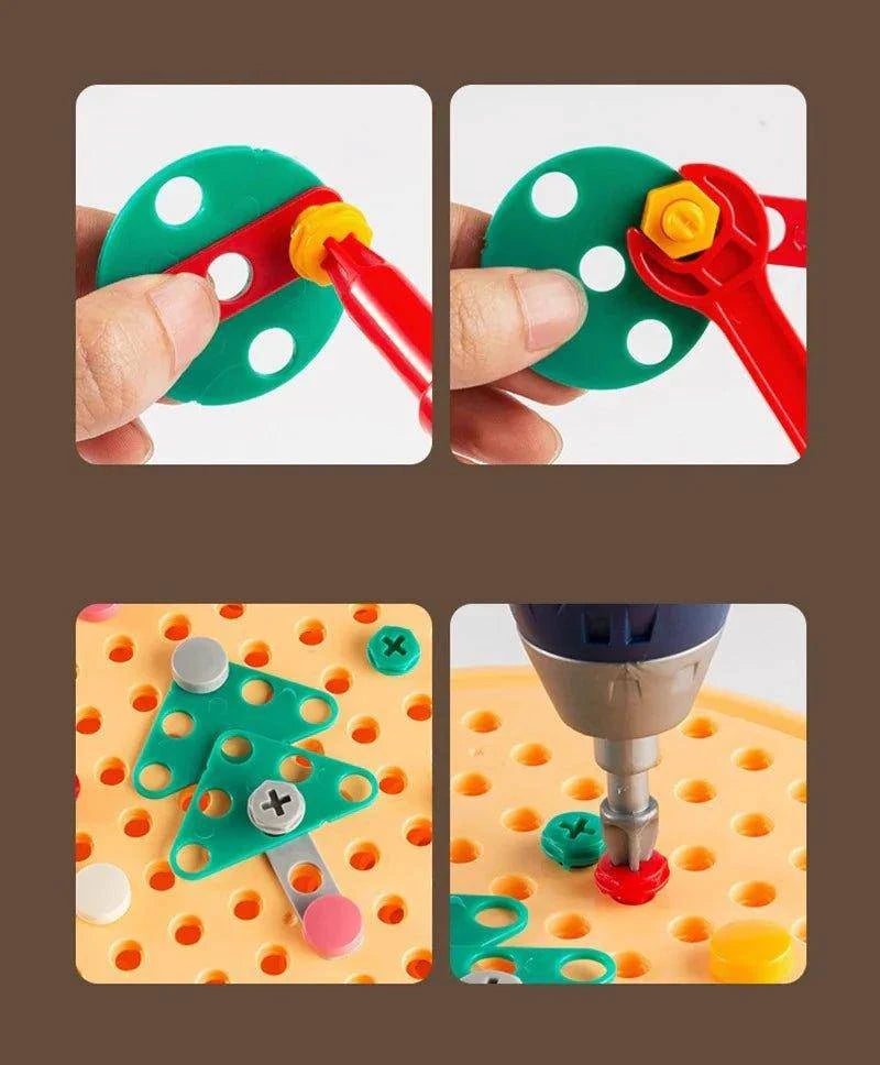 Montessori Mosaic Drill Set – Unleash Creativity and Learning Through Play 🎨🔧 - Home Kartz