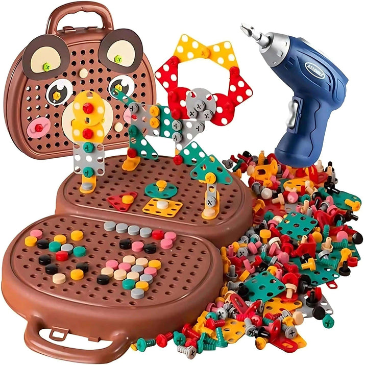 Montessori Mosaic Drill Set – Unleash Creativity and Learning Through Play 🎨🔧 - Home Kartz