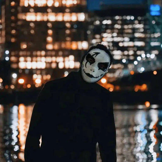 Illuminate Your Look with the LED Light Up Mask - Customizable, Bluetooth Programmable | Perfect for Parties, Halloween & Festivals - Home Kartz