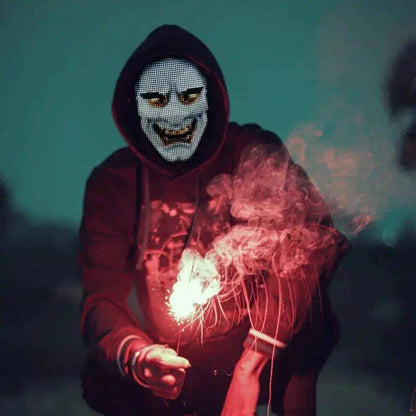 Illuminate Your Look with the LED Light Up Mask - Customizable, Bluetooth Programmable | Perfect for Parties, Halloween & Festivals - Home Kartz