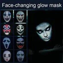Illuminate Your Look with the LED Light Up Mask - Customizable, Bluetooth Programmable | Perfect for Parties, Halloween & Festivals - Home Kartz