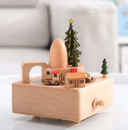 Rotating Wooden Music Box: Handcrafted Carousel for Timeless Joy & Soothing Melodies