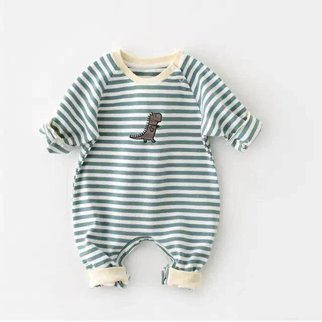 Stylish and Comfortable Baby Clothes Striped Cotton Newborn Boy Rompers - Home Kartz