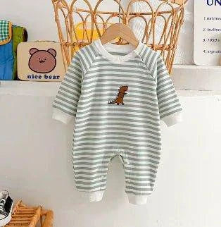 Stylish and Comfortable Baby Clothes Striped Cotton Newborn Boy Rompers - Home Kartz