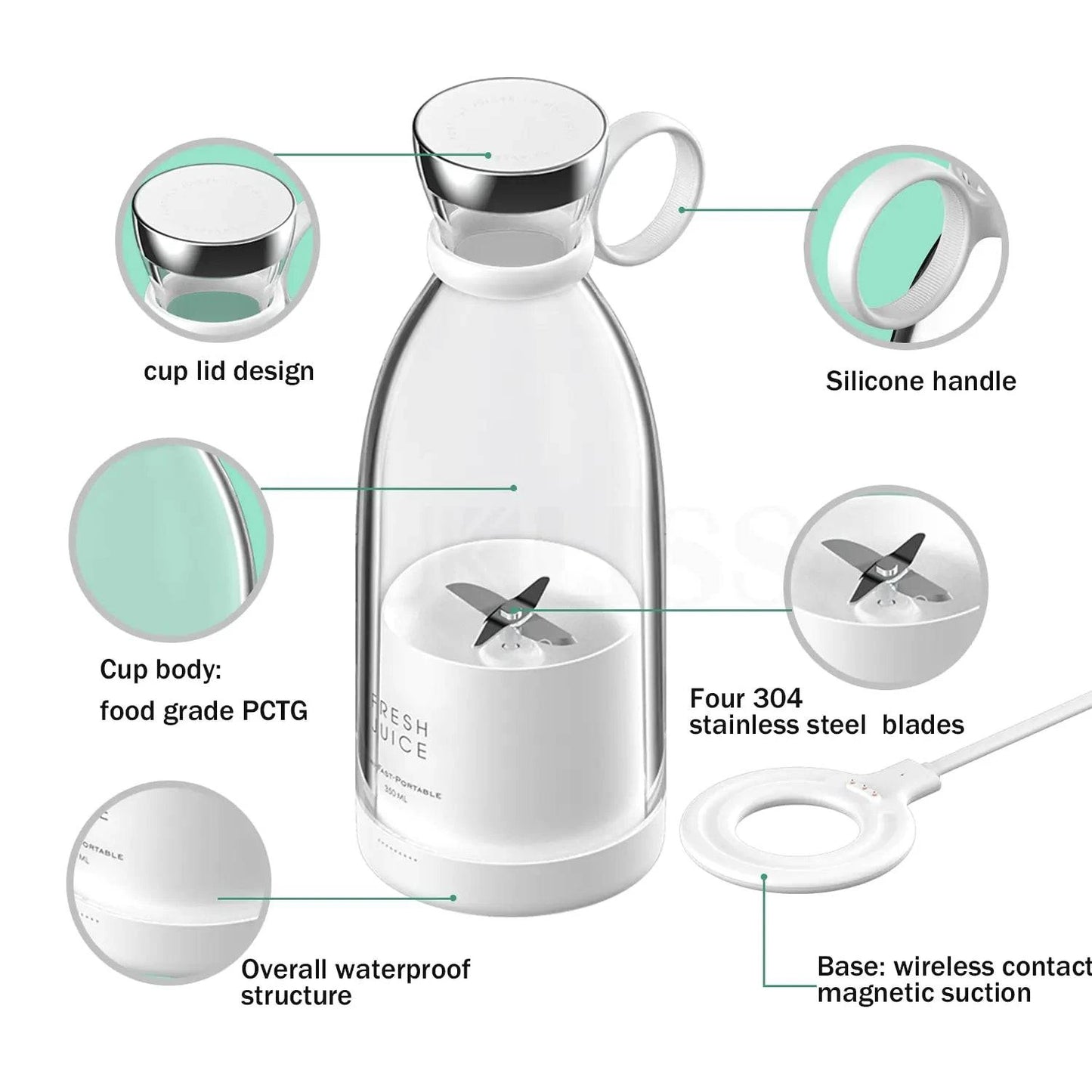 Versatile Juice Extractor Portable Mixer Food Processor | Fresh Juices & Smoothies on the Go - Home Kartz