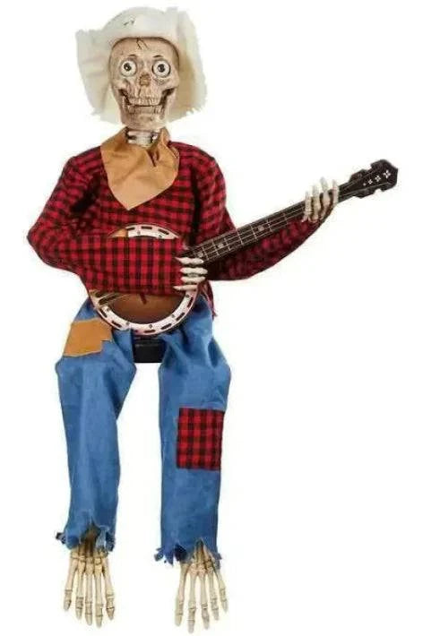 Halloween Banjo Skeleton Decoration – Light-Up and Classic | Fun and Durable - Home Kartz