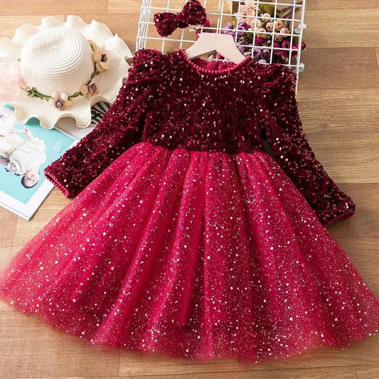 Shine Bright in Every Occasion with Our Spring Sequins Dress for Kids - Home Kartz