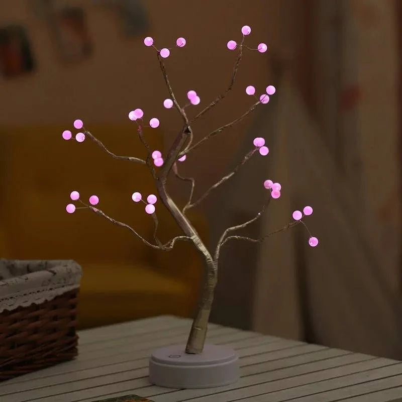 Enchanting 3D Copper Wire Fire Tree Pearl Night Light – Illuminate Your Space with Elegance 🌟 - Home Kartz