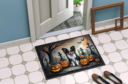 Halloween Papillon Dog Doormat – Durable, Slip-Resistant, Indoor/Outdoor Decor - Home Kartz