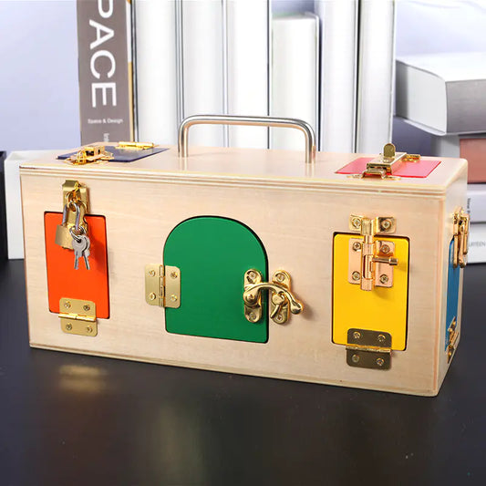 Wooden Montessori Lock Box | Develop Fine Motor Skills, Focus & Practical Life