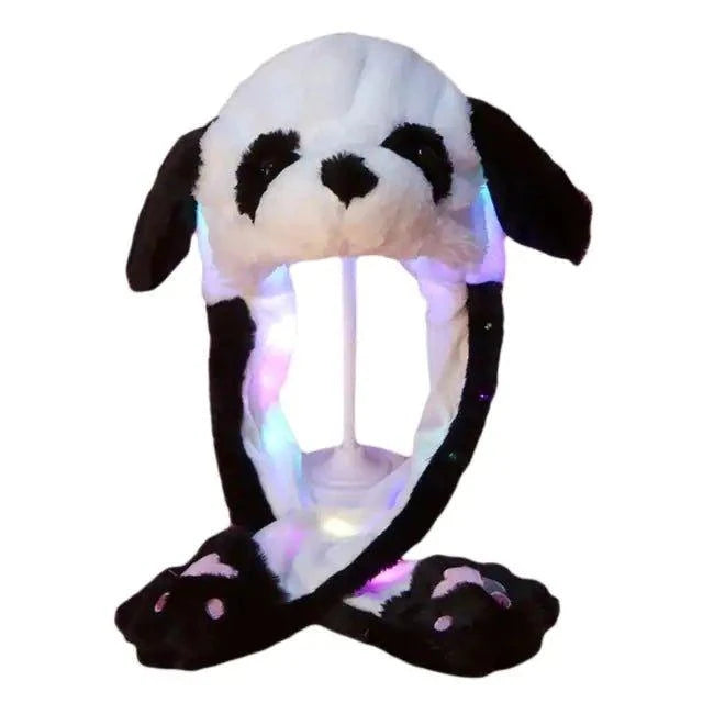 Light Up Your Look with Plush Hat with Movable Ears and LED Light - Home Kartz