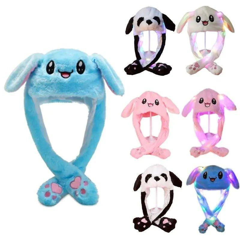 Light Up Your Look with Plush Hat with Movable Ears and LED Light - Home Kartz